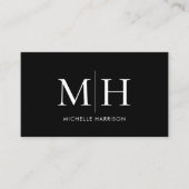Elegantes modernes Monogramm Schwarz-weiß Beruflic Visitenkarte (Vorderseite)