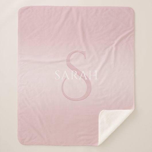 Elegantes modernes Monogramm Sherpadecke (Vorderseite)