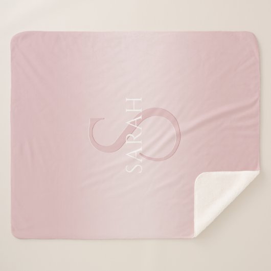 Elegantes modernes Monogramm Sherpadecke (Vorderseite (Horizontal))