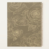 Elegantes, modernes Monogramm und Name Imitat Gold Planer (Rückseite)
