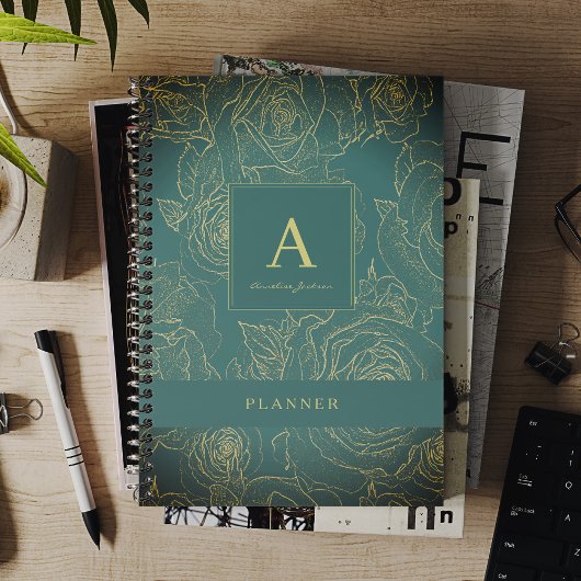 Elegantes modernes Monogramm und Name Smarald Planer