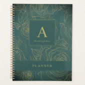 Elegantes modernes Monogramm und Name Smarald Planer (Vorderseite)