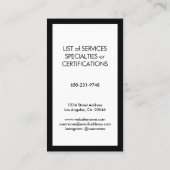 Elegantes modernes Monogramm Vertikales Schlichtes Visitenkarte (Rückseite)