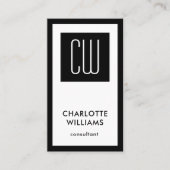 Elegantes modernes Monogramm Vertikales Schlichtes Visitenkarte (Vorderseite)