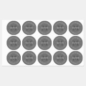 Elegantes modernes Monogramm weiß & grau | wasserd Etiketten (Blatt)