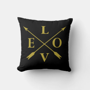 Elegantes modernes monogrammiertes Liebe Kissen
