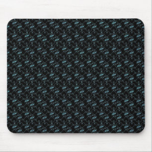 Elegantes modernes Muster aus blauen Herzen und Sc Mousepad