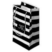 Elegantes modernes Muster aus weißen und schwarzen Kleine Geschenktüte (Vorderseite Schrägansicht)