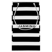 Elegantes modernes Muster aus weißen und schwarzen Kleine Geschenktüte (Rückseite)