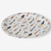 Elegantes modernes Muster Best wünscht Xmas Party  Pappteller (Schrägansicht)