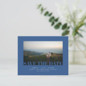 Elegantes modernes Navy Blue-Save the Date Foto Save The Date (Stehend Vorderseite)