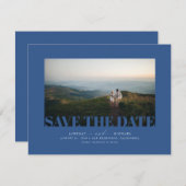 Elegantes modernes Navy Blue-Save the Date Foto Save The Date (Vorne/Hinten)