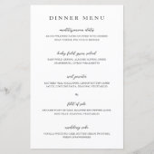 Elegantes modernes neutrales Hochzeitsmenü (Vorderseite)