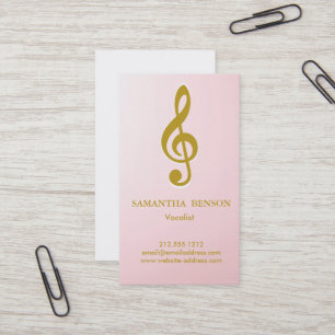 Elegantes modernes Notenschlüssel-Logo Vocalist Sä Visitenkarte