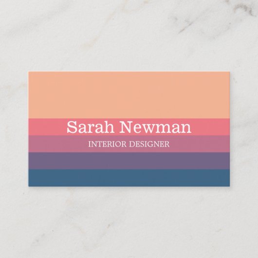 Elegantes, modernes, orangefarbenes lila Blau Visitenkarte (Vorderseite)