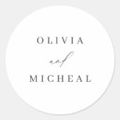 Elegantes modernes Paar ernennt minimalistische Ho Runder Aufkleber (Vorderseite)