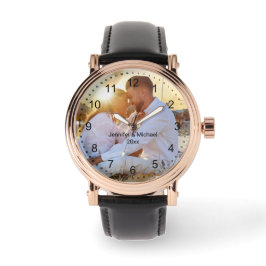 elegantes modernes Pärchen-Foto Armbanduhr