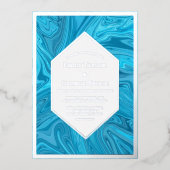 Elegantes, modernes Pastel Abstraktes Hochzeitsilb Folieneinladung (Vorderseite)