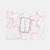 elegantes modernes Pastellrosa- und Weiß-Imitat Fleecedecke (Vorderseite (Horizontal))