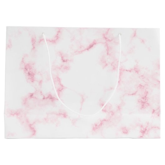 elegantes modernes Pastellrosa- und Weiß-Imitat Große Geschenktüte (Rückseite)