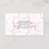 elegantes modernes Pastellrosa- und Weiß-Imitat Visitenkarte (Rückseite)