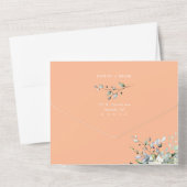 Elegantes modernes Peach Boho Greenery Wedding Fot All In One Einladung (Rückseite)