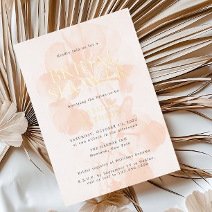 Elegantes modernes Peach Pastel Brautparty Gold Folieneinladung
