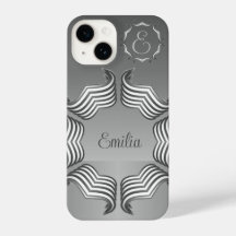 Elegantes modernes Peeking Heart Monogram iPhone 1