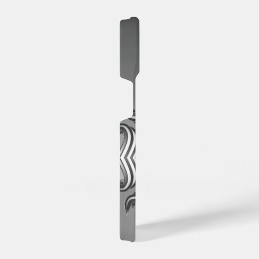 Elegantes modernes Peeking Heart Monogram iPhone 1 Hülle (Rechte Seite)