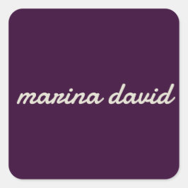 Elegantes modernes personalisiert quadratischer aufkleber