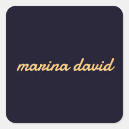 Elegantes modernes personalisiert quadratischer aufkleber