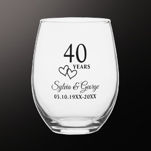 Elegantes modernes personalisiertes Geschenk zum 4 Weinglas Ohne Stiel