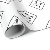 Elegantes, modernes Personalisiertes Monogramm Geschenkpapier (Rolleneckpunkt)