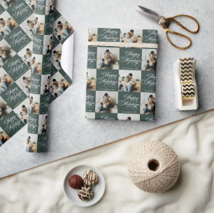 Elegantes modernes personalisiertes Paar-Foto-Fest Geschenkpapier