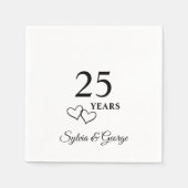 Elegantes modernes Personalisiertes Party zum 25. Serviette (Vorderseite)