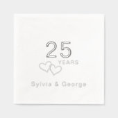 Elegantes modernes Personalisiertes Party zum 25.  Servietten Mit Folie (Vorderseite)