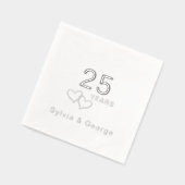 Elegantes modernes Personalisiertes Party zum 25.  Servietten Mit Folie (Links)