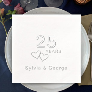 Elegantes modernes Personalisiertes Party zum 25.  Servietten Mit Folie