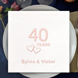 Elegantes modernes Personalisiertes Party zum 40.  Servietten Mit Folie
