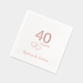 Elegantes modernes Personalisiertes Party zum 40.  Servietten Mit Folie (Links)