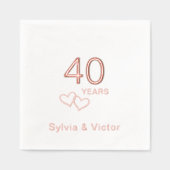 Elegantes modernes Personalisiertes Party zum 40. Servietten Mit Folie (Vorderseite)