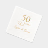 Elegantes modernes Personalisiertes Party zum 50. Servietten Mit Folie (Links)