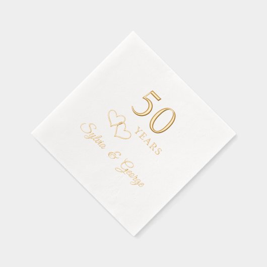 Elegantes modernes Personalisiertes Party zum 50.  Servietten Mit Folie (Rechts)