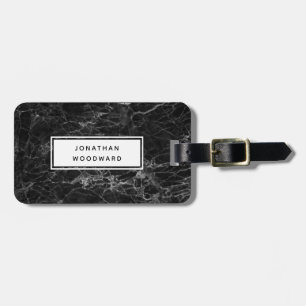 Elegantes modernes personalisiertes schwarzes Marm Gepäckanhänger