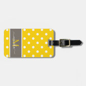 Elegantes modernes Polka Dot Muster mit Monogramm Gepäckanhänger (Vorderseite horizontal)