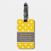 Elegantes modernes Polka Dot Muster mit Monogramm Gepäckanhänger (Rückseite vertikal)