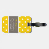 Elegantes modernes Polka Dot Muster mit Monogramm Gepäckanhänger (Rückseite horizontal)