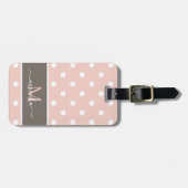 Elegantes modernes Polka Dot Muster mit Monogramm Gepäckanhänger (Vorderseite horizontal)