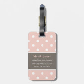 Elegantes modernes Polka Dot Muster mit Monogramm Gepäckanhänger (Rückseite vertikal)