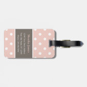Elegantes modernes Polka Dot Muster mit Monogramm Gepäckanhänger (Rückseite horizontal)